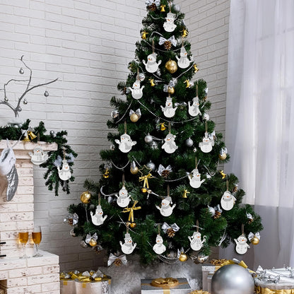 MorningRo 20 Pcs Winter Snowman Hanging Ornaments Metal Tree Ornaments Winter Snowman Hanging Decoration Rustic Farmhouse Tree Decorations for Holiday Celebrations