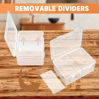 Vicenpal 300 Card Storage Box Compatible with Mtg TCG Clear Plastic Trading Card Storage Box with Removable Divider Hard Trading Deck Case for Baseball Football Game Organizer Collector(2 Pcs)