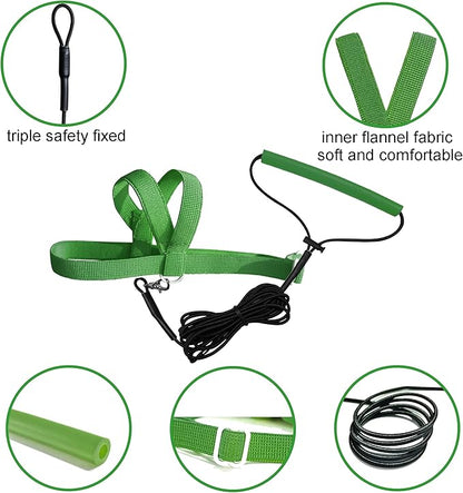 VANFAVORI Adjustable Bird Harness with 80 Inch Leash, Outdoor Flying Kit Training Rope for Bird Parrots Cockatiel S Size Weight 70-120 Grams,Green