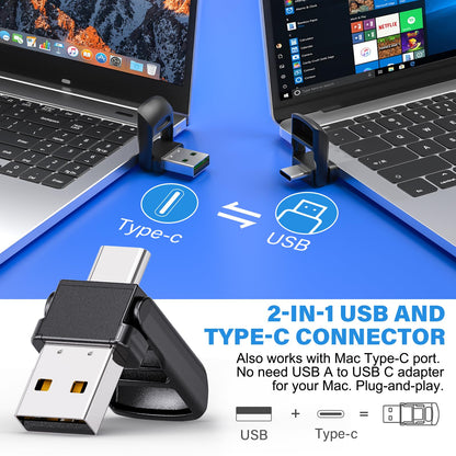 Presentation Clicker Wireless Presenter Remote Clicker for 2-in-1 USB Type C Powerpoint Clicker with Clicker, RF 2.4GHz USB C Presentation Remote PPT Slide Advancer for Mac/Google Slide/Keynote