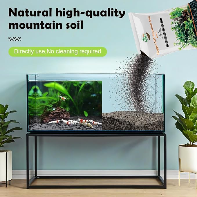 19.8Ib Shrimp Soil Water Grass Mud for Aquarium Fish Tank Aquascaping - Aquarium Substrate Soil for Shrimp Breeding and Plant Growth, No Washing Needed