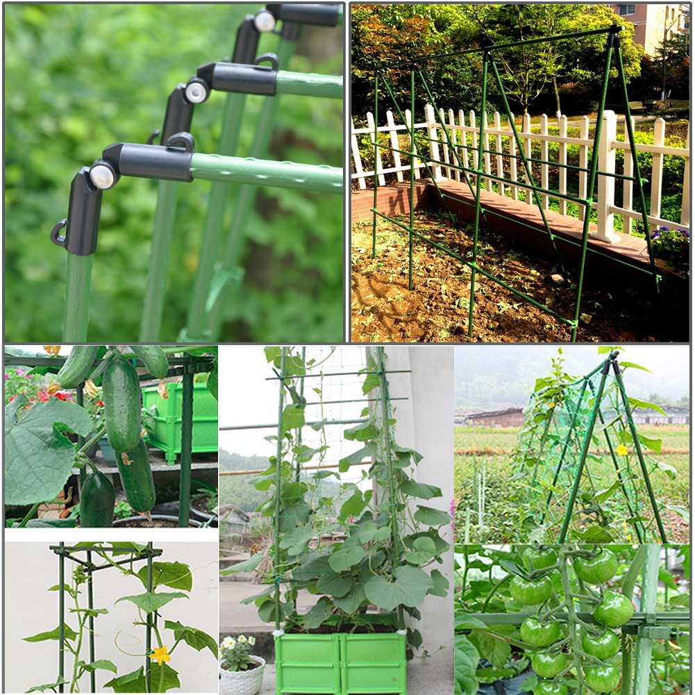 YIDIE Garden Stakes Sturdy Metal Fence Post 5 Ft Plastic Coated Steel Plant Sticks for Tomatoes,Trees,Cucumber,Fences,Beans,Pack of 50