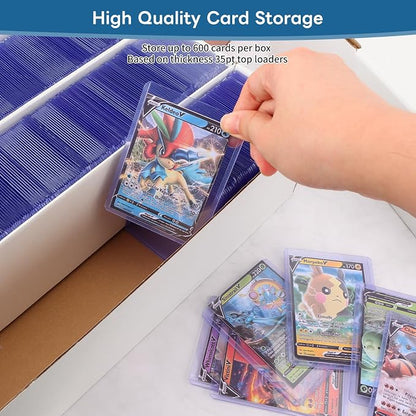 4 Pack Trading Card Storage Box, 2340 Count Card Storage Box White Sports Cards Storage Box Card Organizer Box Trading Card Box for Storing Protecting and Organizing Soccer Basketball Game Cards