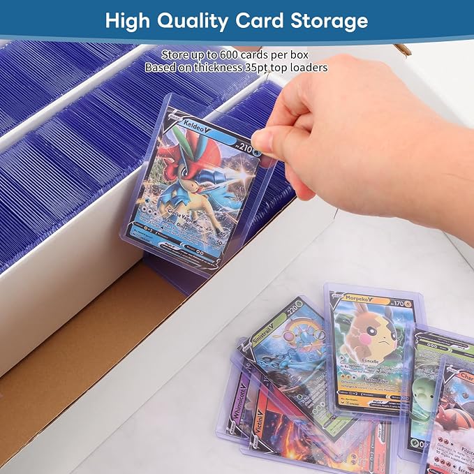 6 Pack Trading Card Storage Box, 2340 Count Card Storage Box White Sports Cards Storage Box Card Organizer Box Bulk Cardboard Card Storage Trading Card Box for Organizing Soccer Basketball Game Cards