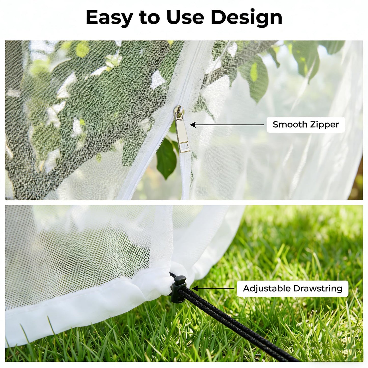 13x13Ft Extra Large Fruit Tree Netting Cover with Zipper & Drawstring, Garden Mesh Netting for Protecting Plants from Birds,Squirrels &Bug,Ultra Fine Weather Resistant Tree Netting