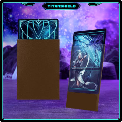 TitanShield Premium Card Sleeves | Compatible with Pokemon, One Piece, Lorcana, Flesh & Blood, & Magic The Gathering MTG | (150 Sleeves - Standard) (1, Earth Brown, Standard | 66x91mm)