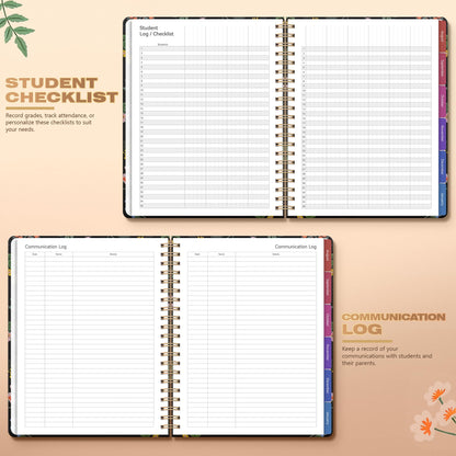 Teacher Lesson Planner 2026-2027 Academic Year, Aug 2026-Jul 2027, Deluxe 26-27 Lesson Plan Book for Teachers Supplies & Homeschool Planner with Pocket & Monthly Tabs, 8.5" x 11", Vintage Floral