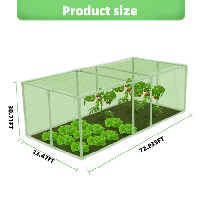 warmfarm 72 * 33 * 30 in Detachable Crop Cages for Garden, Plant Protection Tent with Garden Netting for Vegetables Fruits Flowers,Mesh Plant Covers for Outdoors (Green)