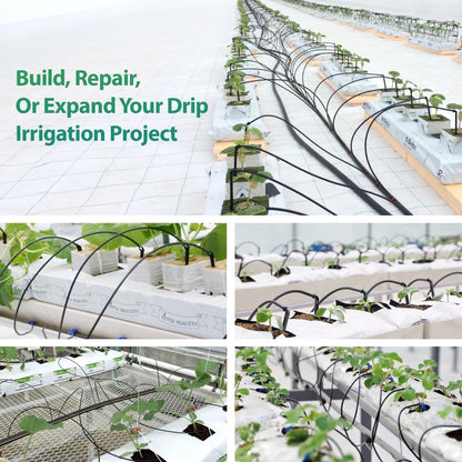 RedChili Drip Irrigation Universal 1/4" Barbed Coupling Fitting, 110 Pieces Drip System Parts Double Barbed Coupler Connectors Fits 1/4-Inch Drip Tubing Irrigation for Drip Line Connection
