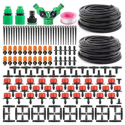 98.5FT Drip Irrigation System Kit, 149PCS Automatic Micro Drip Irrigation Kit for Garden Greenhouse, Adjustable Watering System for Flower Bed, Patio & Lawn, DIY Plant Self-Watering Garden Hose
