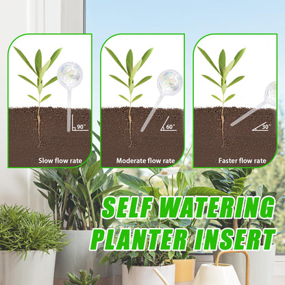 Pynqdfu 6Pcs Plant Watering Globes,Iridescent Rainbow Glass Self Watering Planter Insert,Clear Watering Bulbs for Indoor,Outdoor,Flowerpot,Hanging Plants,Home Garden(3 Large+3 Small)