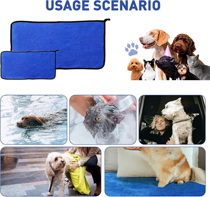 2 Pcs Dog Towels for Drying Dogs Super Absorbent Dog Bath Towel Microfiber Puppy Drying Towel Soft Dog Blanket Quick Dry Pet Grooming Towels for Large Medium Small Dogs