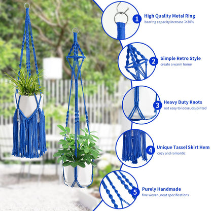 SFENNGPET Macrame Plant Hangers, 6Pack Hanging Planters for Indoor Plants w/ 6 Set Hangers Kit Handmade Macromay Plant Hangers Indoor Flower Pots Holder Stand for Boho Home Décor (POTS NOT Included)