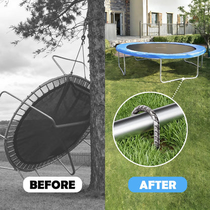 Eurmax USA 12" Windproof Trampoline Stakes,Rust-Proof Galvanized Steel U-Shape Ground Anchor,Commercial Tent Stakes for High Winds,Secure Anti-Flip Tie Down for Soccer Goals,Swing Sets,Fences&Playsets