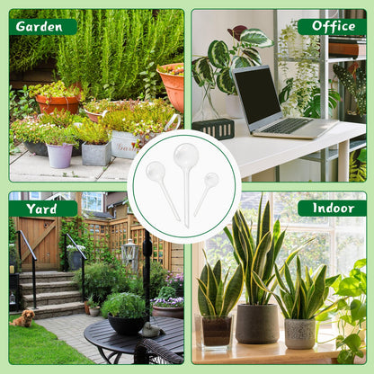 Pynqdfu 20 PCS Clear Plant Watering Globes,Plastic Self-Watering Bulbs,Self Watering Planter Insert Plant Accessories for Plants Indoor,Outdoor,Flowerpot,Home Garden(Large,Medium,Small)