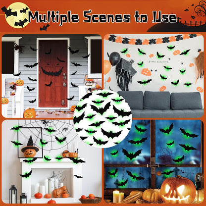 DR.DUDU 36 Pack Bats Halloween Decorations Bat Wall Stickers