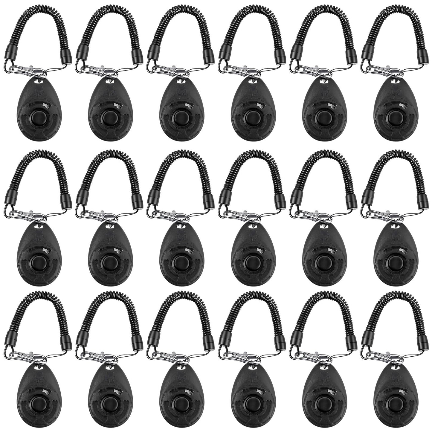 Frienda 18 Pieces Dog Training Clicker, Pet Behavioral Training Clickers with Wrist Strap for Dogs Cats Puppy Birds Horses(Black)