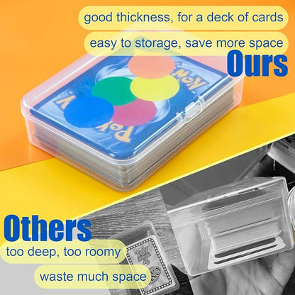JINUPHION 8 Pcs Playing Card Case, Small Clear Box, Plastic Deck Box, Card Deck Holder, Game Card Storage Organizer (8 pcs Standard) (No Cards)