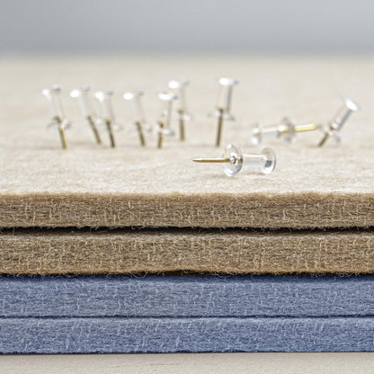 Lightomorrow Bulletin Board, 35 x 17 1/2 inches Felt Board - Decorative Pin Board, Cork Board Alternative for Wall, Foldable Self-Adhesive Vision Board Prayer Board with 20 Pushpins-Lavender Blue