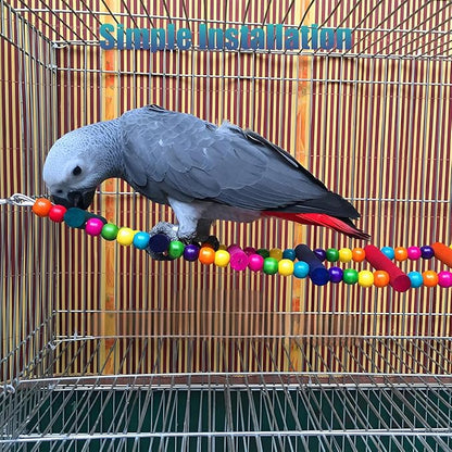 Bird Toys for Parrots Parrot Bridge, Swing Toys, and Ladders for Macaws, African Greys, Budgies, Cockatiels & Parakeets - Wooden Bird Ladder and Swing Toys for Play and Training (25Inch - 10 Ladders)