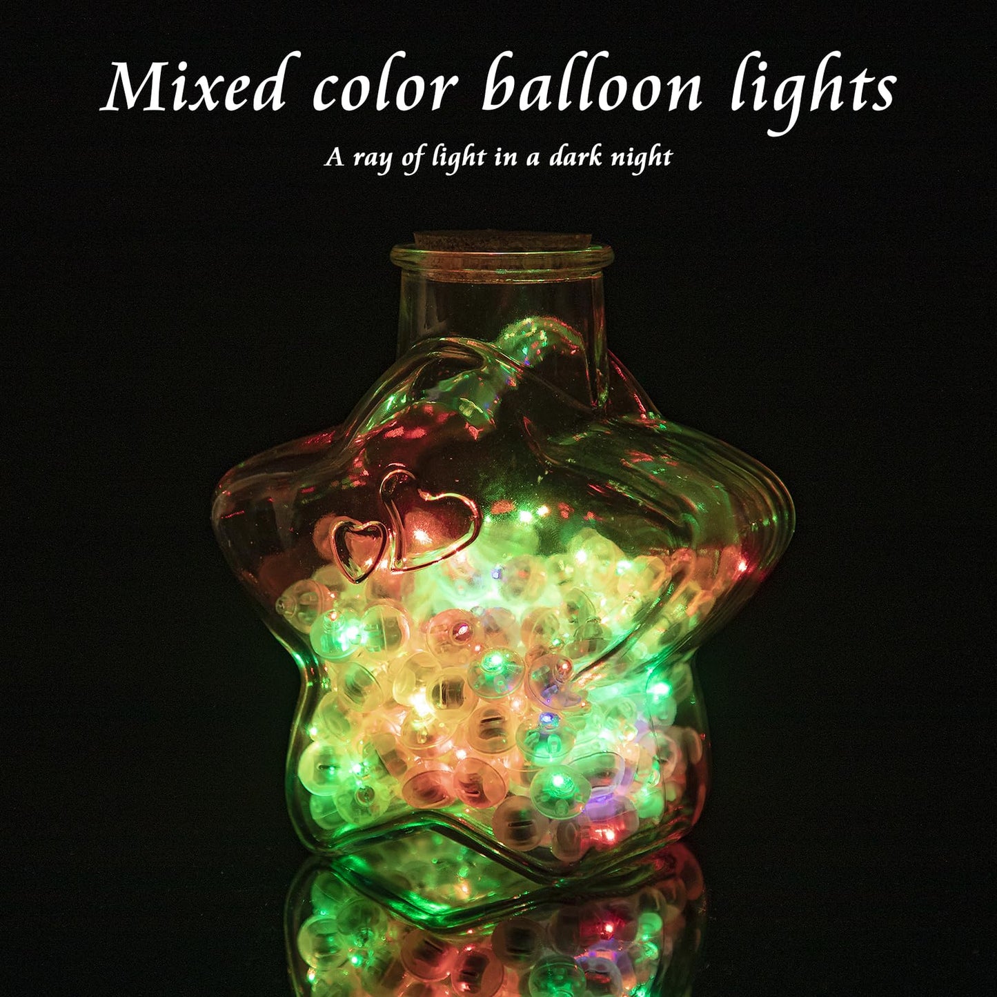 chzk 200pcs Balloon Lights Cool White & Rainbow Mini LED Lights Round Long Standby Time Ball Lamps for Easter Birthday Party Christmas Halloween Decoration