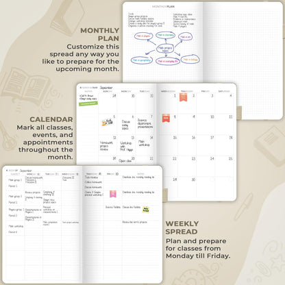 Clever Fox Teacher Planner – School Year Planner with Calendars & Lesson Plans – Teacher Plan Book for Classroom & Homeschool Organization - Undated, 7x10″, Hardcover (Foggy Alps)