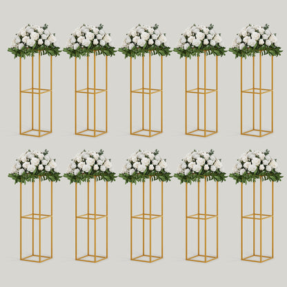 TEKXYZ Flower Stand for Wedding, 10 Pcs 31.5 Inch Tall Flower Stand, Metal Centerpiece Stand, Gold Centerpieces For Wedding, Event Party Props, Patio Decor