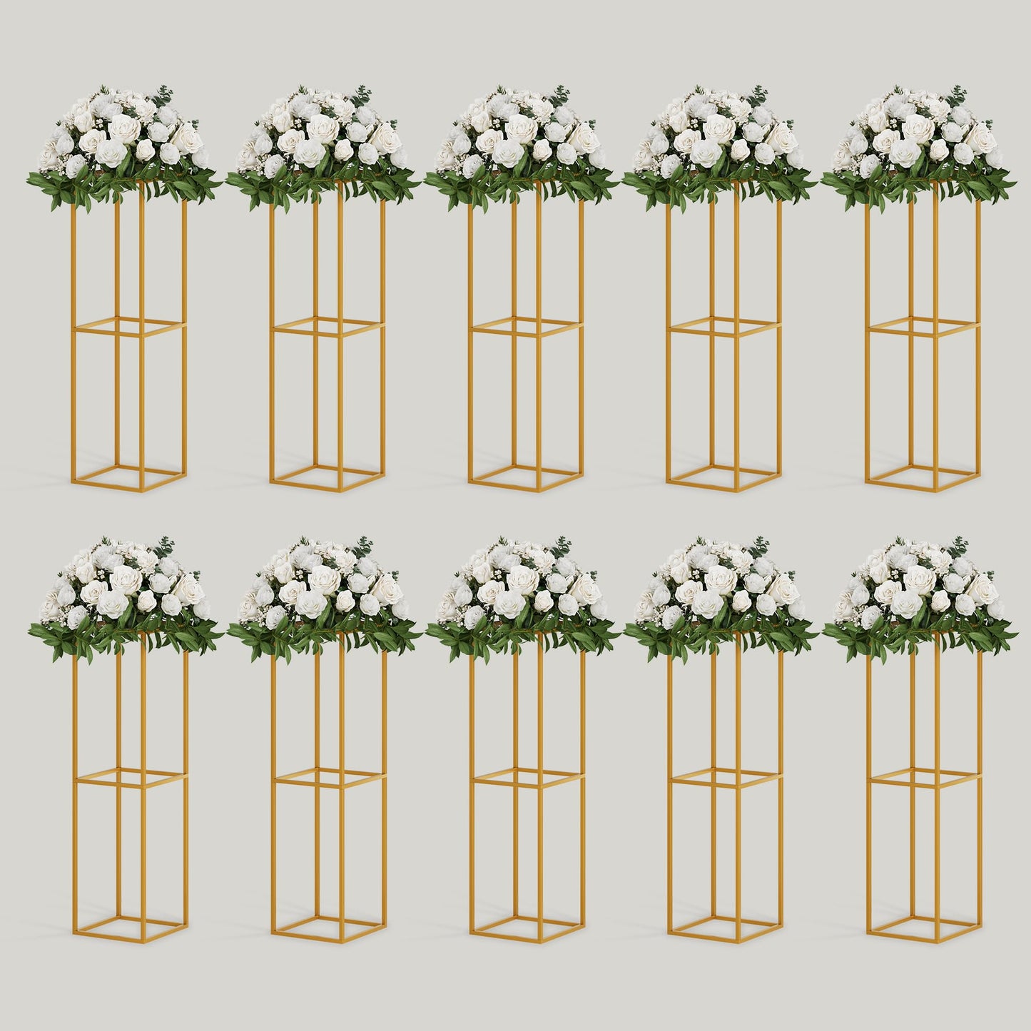 TEKXYZ Flower Stand for Wedding, 10 Pcs 31.5 Inch Tall Flower Stand, Metal Centerpiece Stand, Gold Centerpieces For Wedding, Event Party Props, Patio Decor