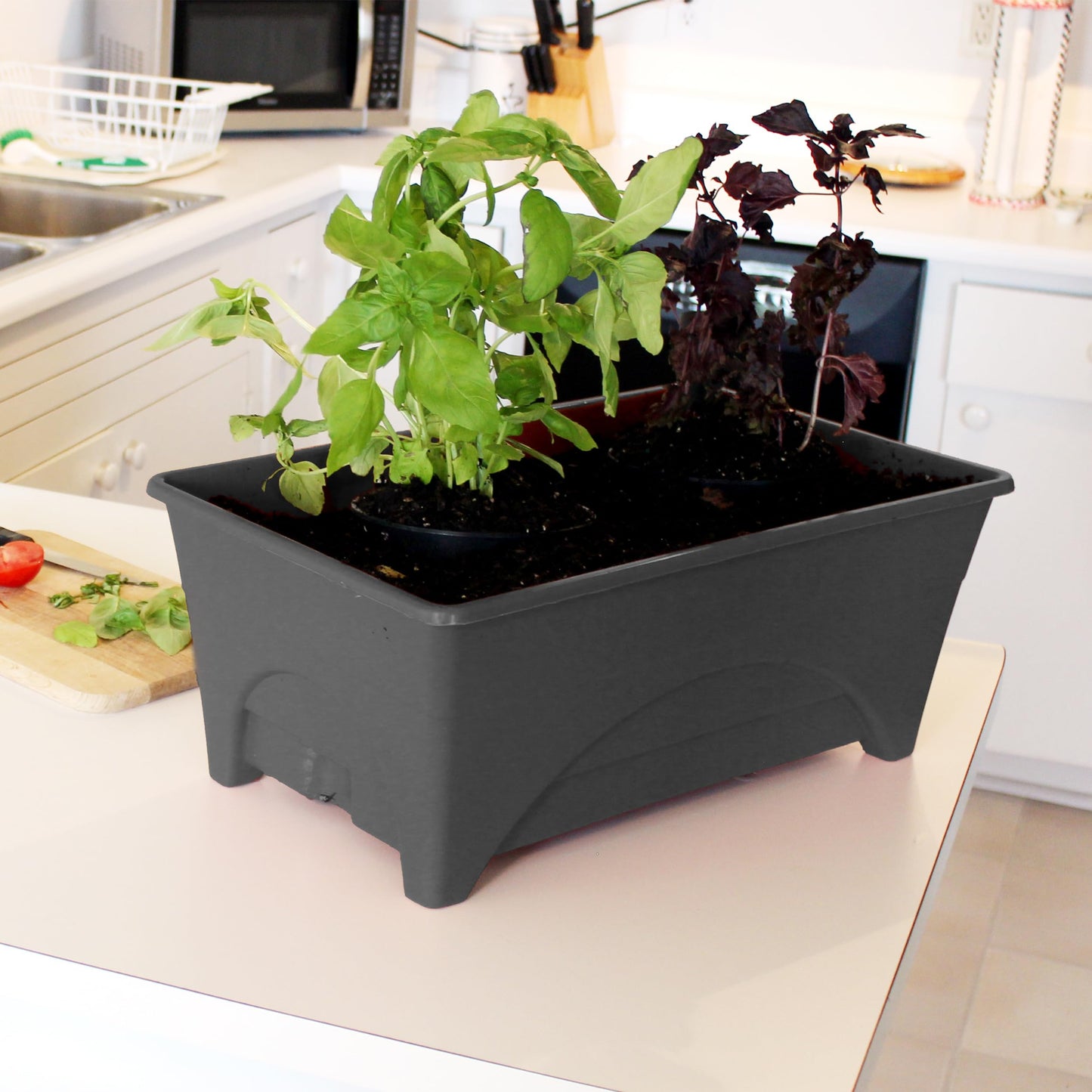 Emsco Group 2376-2-1 Start Pickin' Raised Bed Seed Starter-12 x 20"-2pk- Brown Grow Box