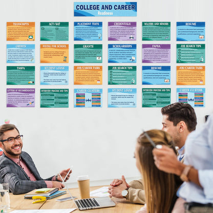 Outus 29 Pcs College and Career Readiness Posters Bulletin Board Kits for High School Classroom Decorations College Jobs and Career Interactive Bulletin Board Set Higher Educational Poster(Soft)