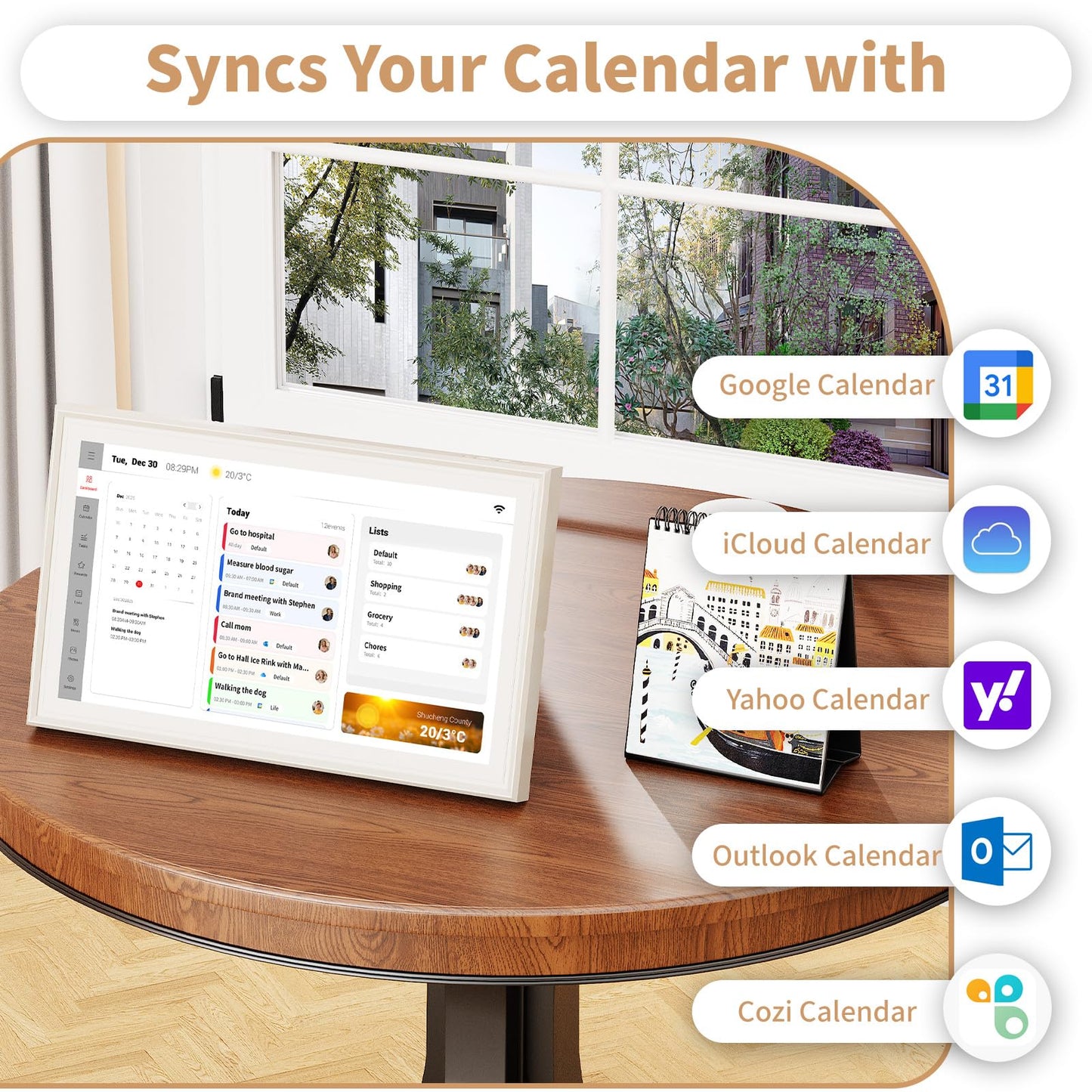 Digital Calendar, Electronic Calendar with 15.6-inch Touch Screen,32GB Smart Calendar, Work and Family Planner, Also Functions As a Digital Picture Frame,Best Gift for Your Loved Ones