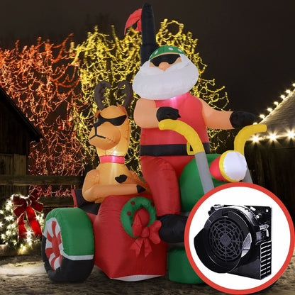 Inflatable Fan Blower Replacement, 12V 1.2A Waterproof Air Blower with 3 LED Light String for Halloween, Christmas, Easter，Thanksgiving Day Inflatables Fan Blower, Inflatables Indoor Outdoor