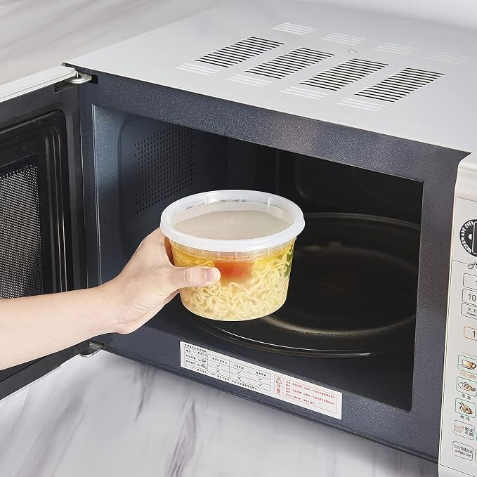 [240 Set - 16 oz.] Plastic Deli Food Storage Containers With Lids, Disposable togo containers for soup, Meal Prep, Slime | BPA Free | Stackable | Leakproof | Microwave | Dishwasher | Freezer Safe