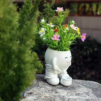 Dolkgy Head Planters Face Vase Succulent Pots for Indoor Outdoor Décor, Unique Plant Pot Fun Live Plants Planter Cute Cactus Pots, Gifts for Plant Lovers