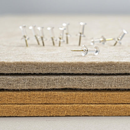 Lightomorrow Bulletin Board, 24 x 18 inches Decorative Felt Pin Board, Cork Board Alternative for Wall, Foldable Photo Board with 20 Pushpins - Beige Brown