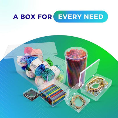 Gary Plastic Packaging 10-Pack Clear Acrylic Card Storage Boxes with Lids – Holds 52 Playing Cards or 50 Standard Trading Cards Each, Stackable Organizer for Sports & TCG Cards (Unsleeved)