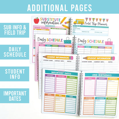 Hadley Designs Teacher Planner 2025-2026 – Lesson Planner Book for Teachers Must Haves, Undated Teacher Planners, Lesson Plan Notebook, Homeschooling Planners, Teachers Appreciation Gifts