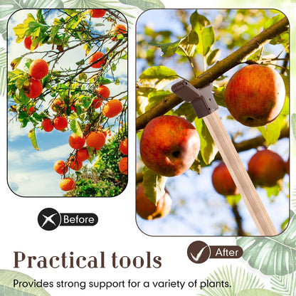 Yungyan 4 Pcs Tree Support, Plastic Fruit Branch Support Device Tree Brace Prevent Them from Breaking for Vineyards Ornamental Gardens Orchards Fits on Standard 1.57 x 1.57 Inch Lumber (Brown)