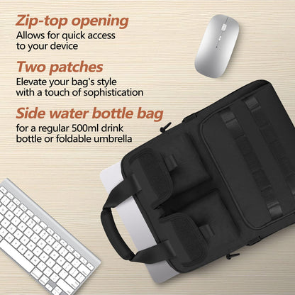 ArcEnCiel Tactical Briefcase, 12L Messenger Bag with 8 Compartments, 900D Oxford Fabric Sturdy Laptop Bag for Business Commute Travel, Fits 14.2" Computer Tablet Files