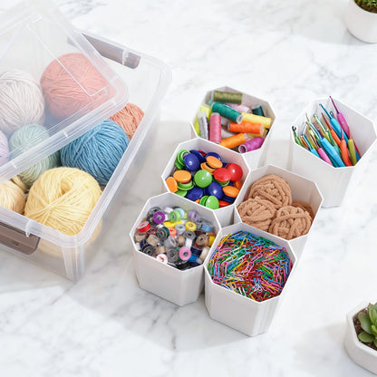 Citylife 17 QT Plastic Storage Bins Clear Storage Box with Lids Multipurpose Stackable Storage Containers for Organizing Tool, Craft, Crayon, 4 Packs