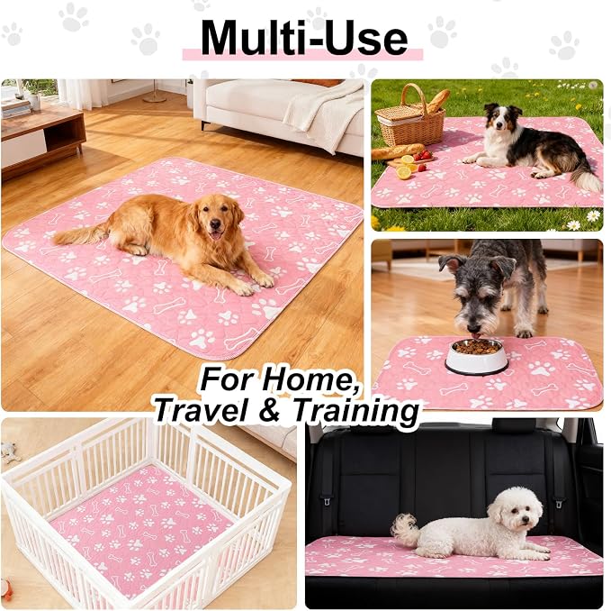 BEAUTYZOO 8 Pack Washable Pee Pads for Dogs, Reusable Puppy Pads for Potty Training, Waterproof Super Absorbent Wee Wee Pads for Dogs Non-Slip, Pet Whelping Mats Playpen Dog Crate Floors, 18'' x 24"