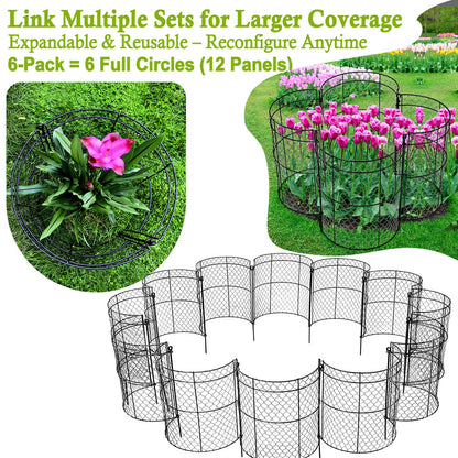 6 Pack Heavy-Duty Chicken Wire Plant Cloches, 14"x16" Rustproof Chicken Wire Cages for Flowers, Seedlings & Vegetables, Combine to Large Fences for Raised Beds & Patios, Keep Rabbits, Squirrels Out