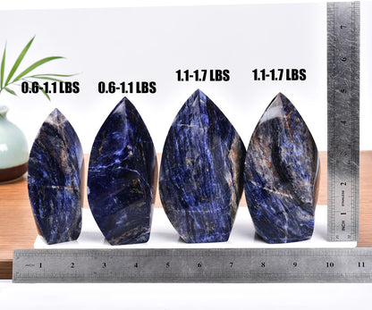 JIC Gem Sodalite Large Natural Healing Crystal Point Obelisk Tower Spiral 4 Sides Energy Gemstone Decoration Gifts 1.1-1.7 Lbs