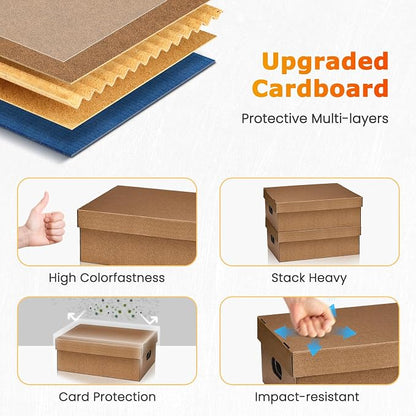 Card Storage Deck Box, 6000 Count Bulk Card Storage Boxes | 5-Layer Corrugated Cardboard Storage, Removable Trading Card Holder Organizers for Magnetic Holders, Toploaders, TCG, MTG