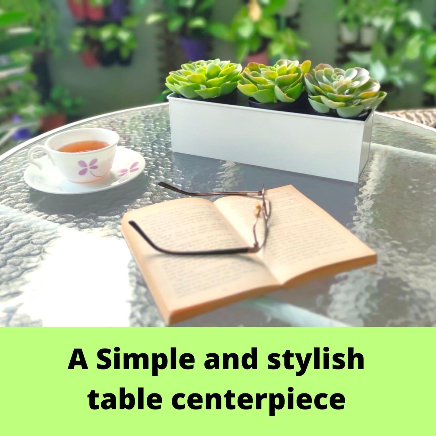LaLaGreen Wall Planter for Indoor Plants (3 Pack, 16 Inch) Large Wall Mount Planters for Succulent, White Rectangular Metal Hanging Flower Pot, Long Window Sill Box Fence Rail Balcony Floating Shelve