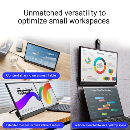 ASUS ZenScreen 15.6” Portable Monitor for Laptop (MB169CK) - Dual USB-C, Mini-HDMI, Plug & Play External Screen for Travel Dual Setup, Full HD, IPS, Anti-Glare Surface, 360° Kickstand, 3yr Warranty