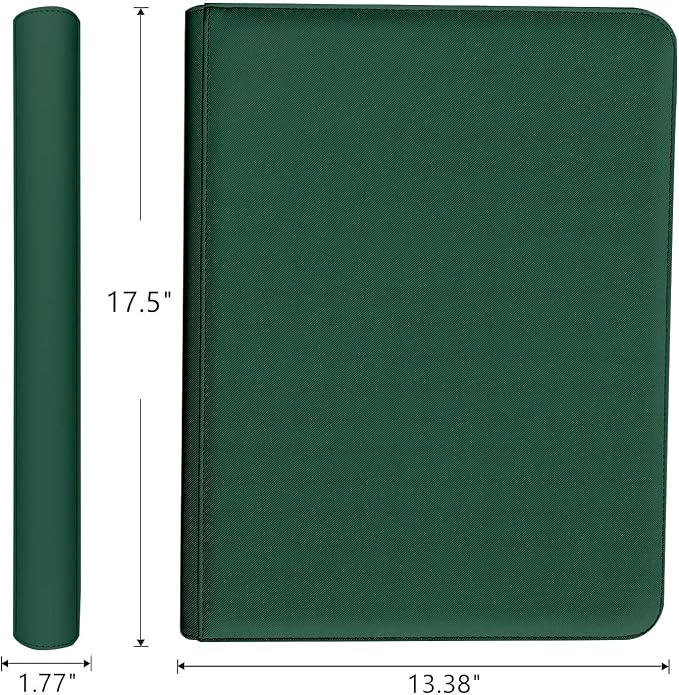 1000+ Pockets Trading Card Binder, 16 Pocket Ringless Side Loading Card Holder Album, Trading Card Album Fit for YuGiOh, MTG, TCG, Game Cards, Sports Cards, Business Cards (Green)