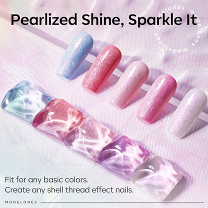 modelones Builder Nail Gel with Gel Top Coat, 3Pcs Clear Builder Nail Kit for Thickening Apex Building Extension Rhinestone Gel Tips Glue, U/V LED Lamp Cured for Home DIY Salon Girls