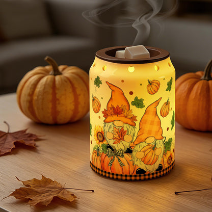 Bonsai Tree Fall Decorations for Home, Gnome Fall Wax Warmer, Autumn Ceramic Wax Melts Warmer for Oil Candle, Pumpkin Decor for Living Room Bathroom Home, Farmhouse Housewarming Gifts