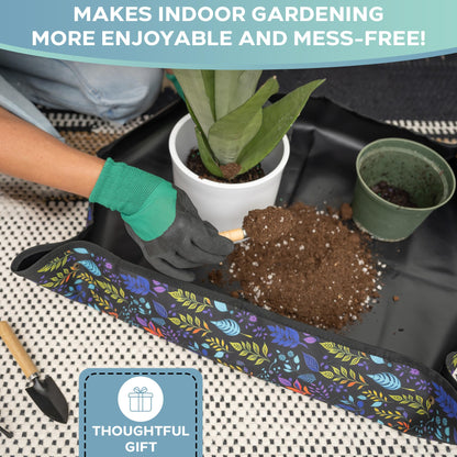Indoor Gardening Tools Set with 28.7" Waterproof Plant Potting Mat